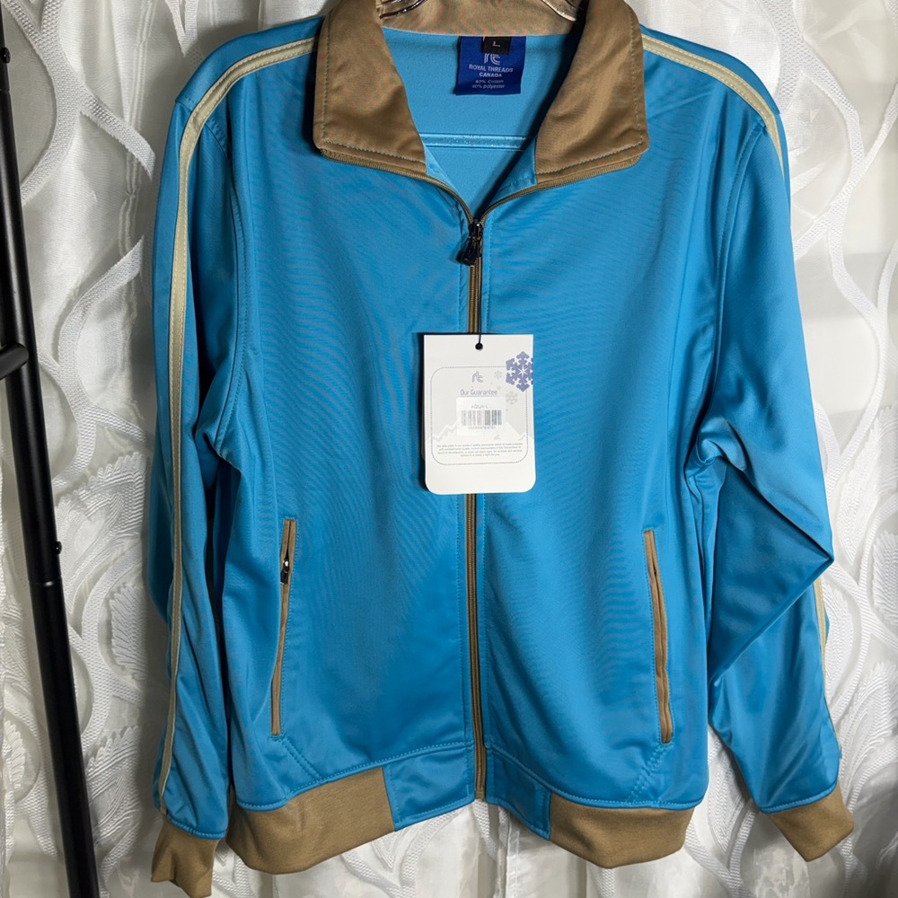 J. America Blue and Tan Men's Track Suit - Jacket & Pants
